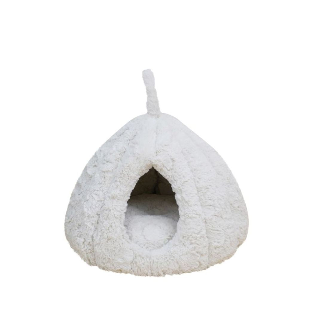PetPals Rose Hut Pet Bed Ivory 17.7 in - Pets Perfect