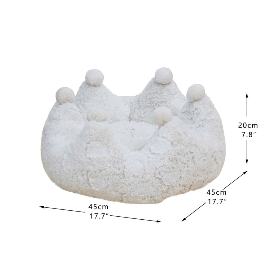 PetPals Rose Crown Pet Bed Ivory 17.7 in - Pets Perfect