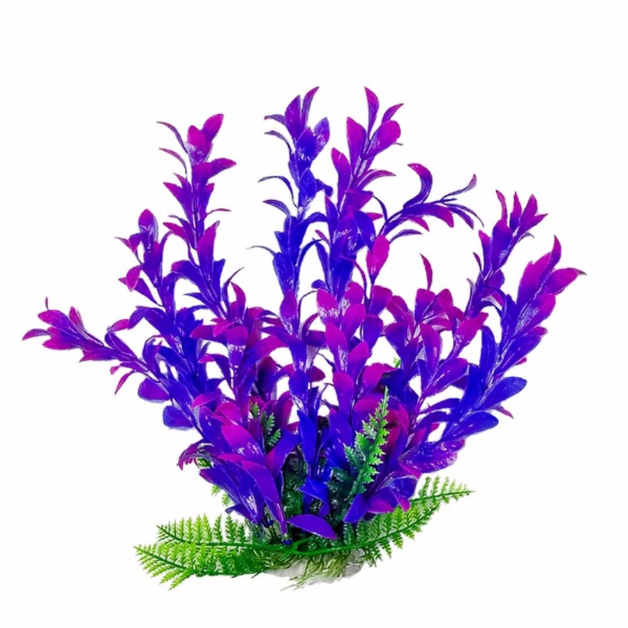 AquaTop Hygro Aquarium Plant with Weighted Base, Pink, Purple, 9 in