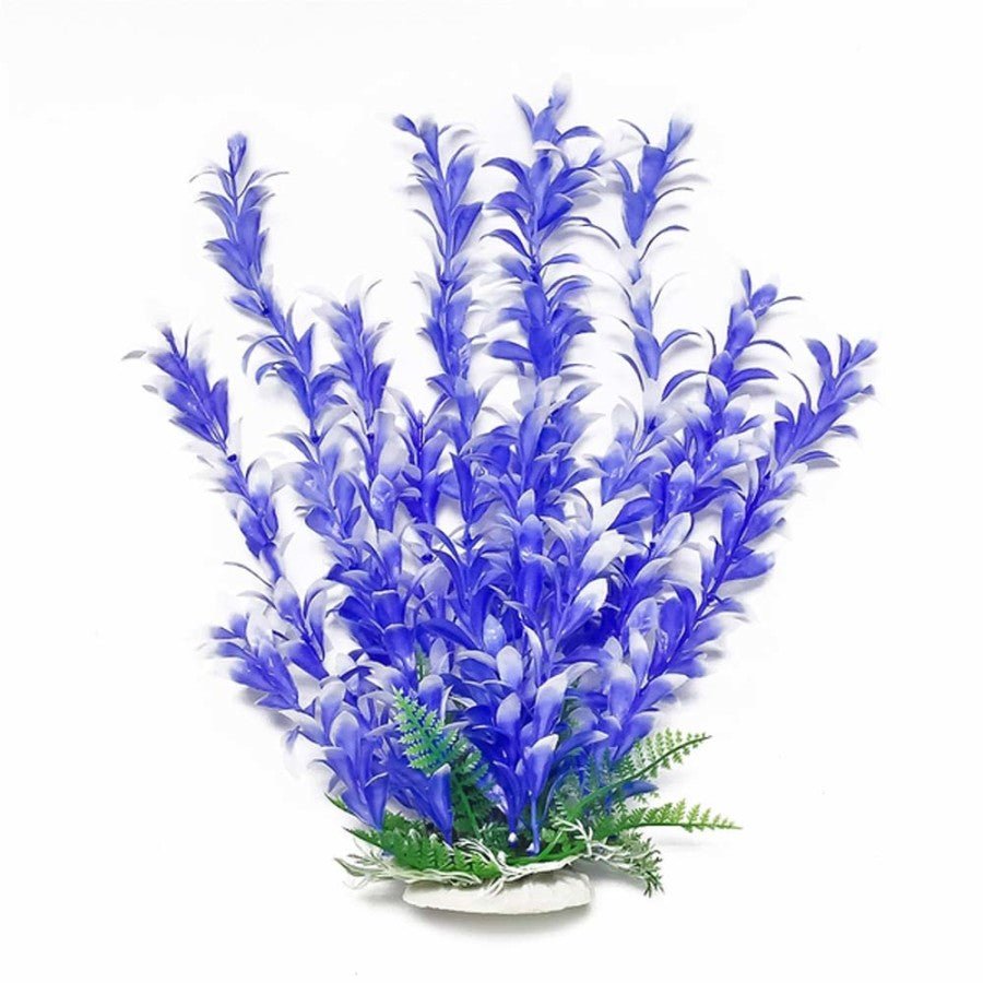 Aquatop Bacopa Aquarium Plant with Weighted Base Blue, White 9 in - Pets Perfect