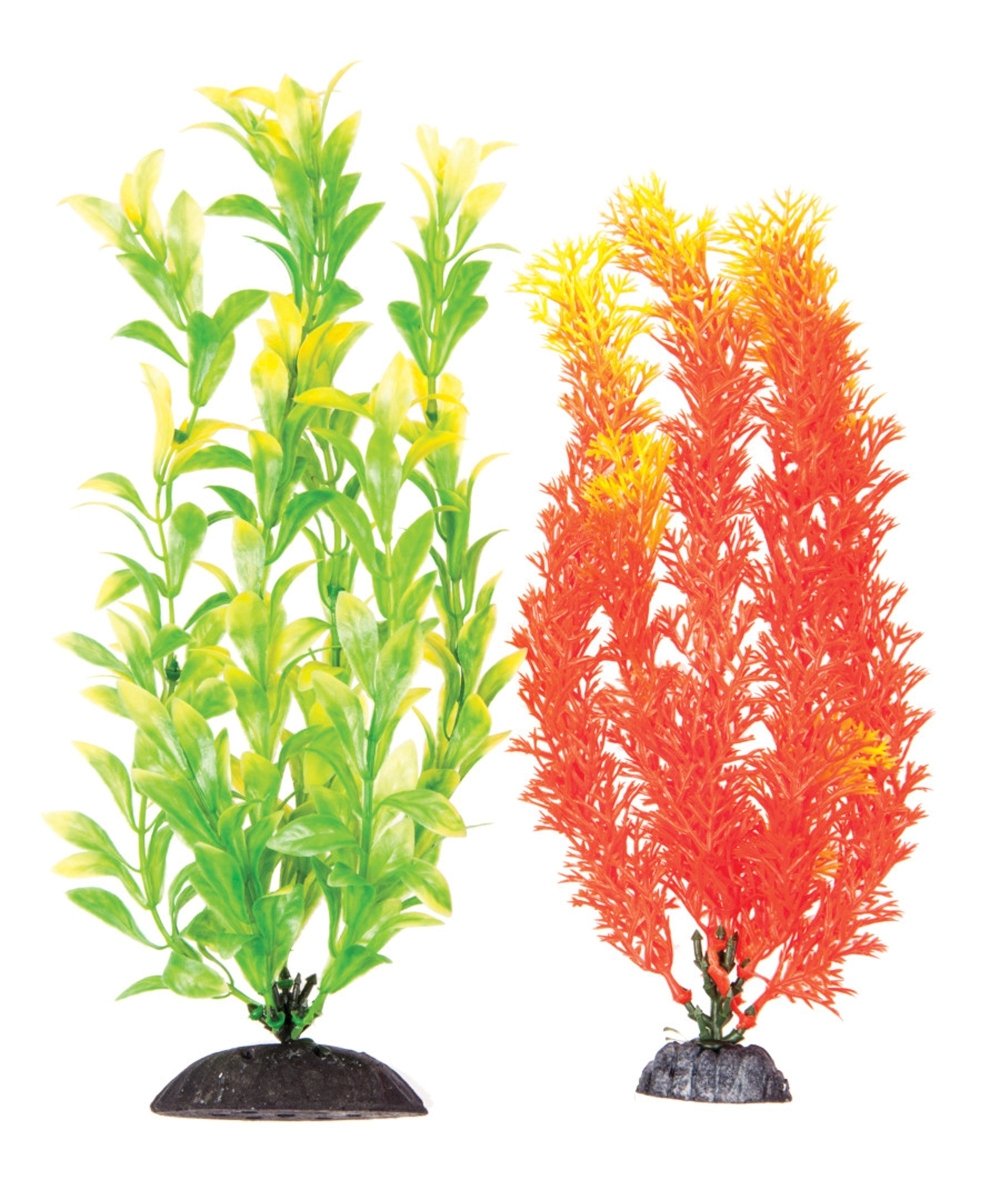 Aquatop Aquarium Plants Orange, Green 10 inch 2 pack - Pets Perfect