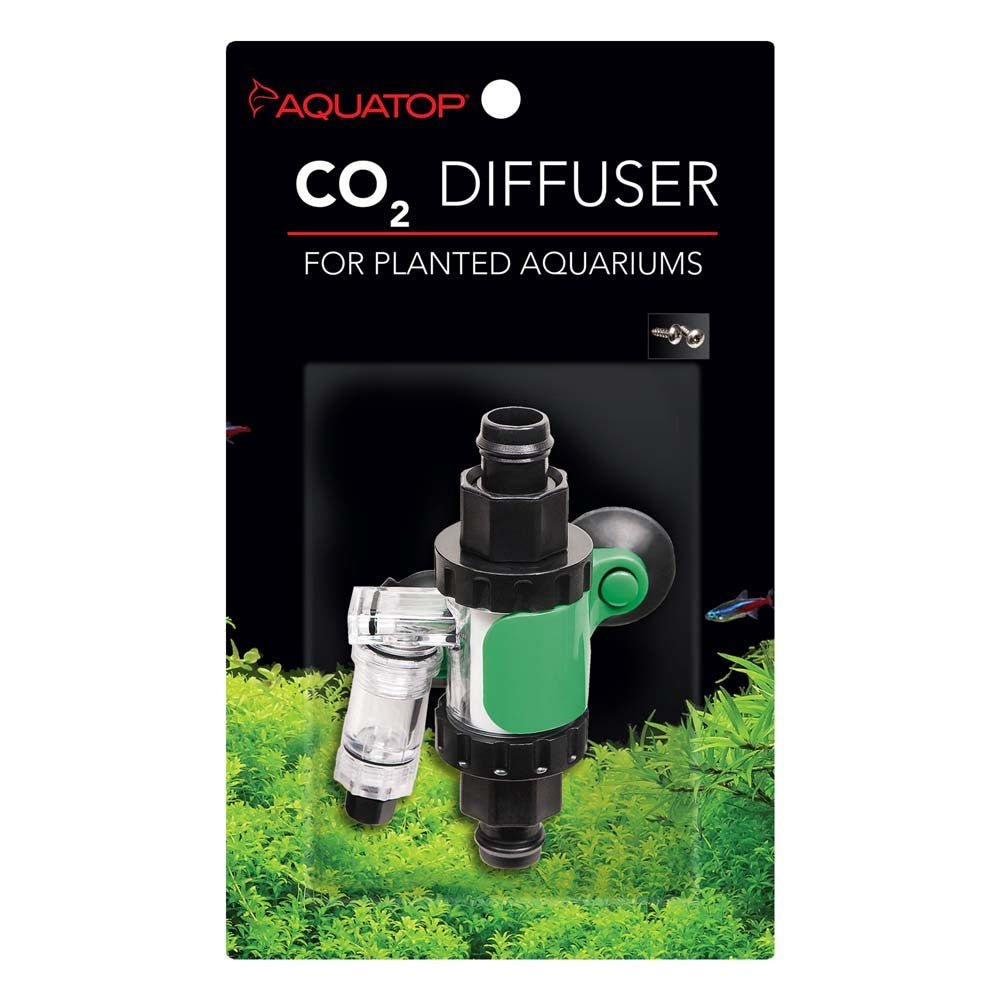 Aquatop In - line CO2 Diffuser for Canister Filters Black, Green, Silver - Pets Perfect