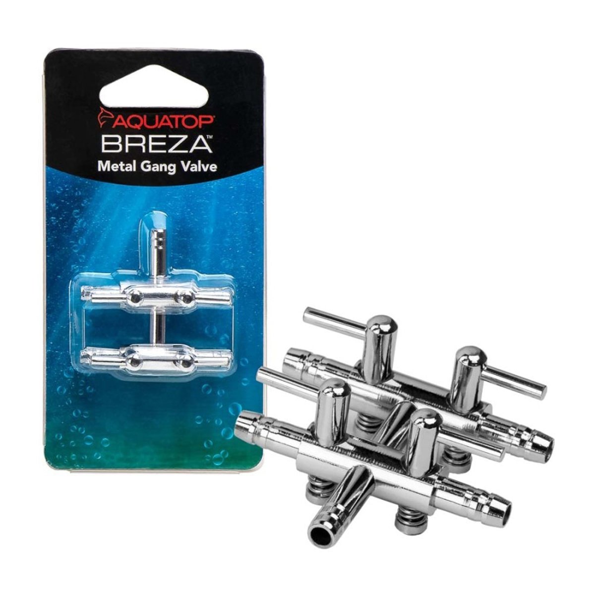 Aquatop BREZA Metal Gang Valve 4Way, Silver, 1ea - Pets Perfect