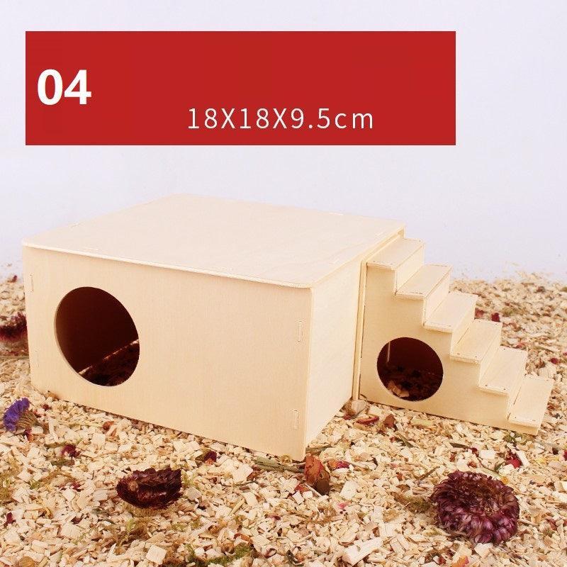 Natural Wood Hamster Playground with Swing & Fence - Pets Perfect
