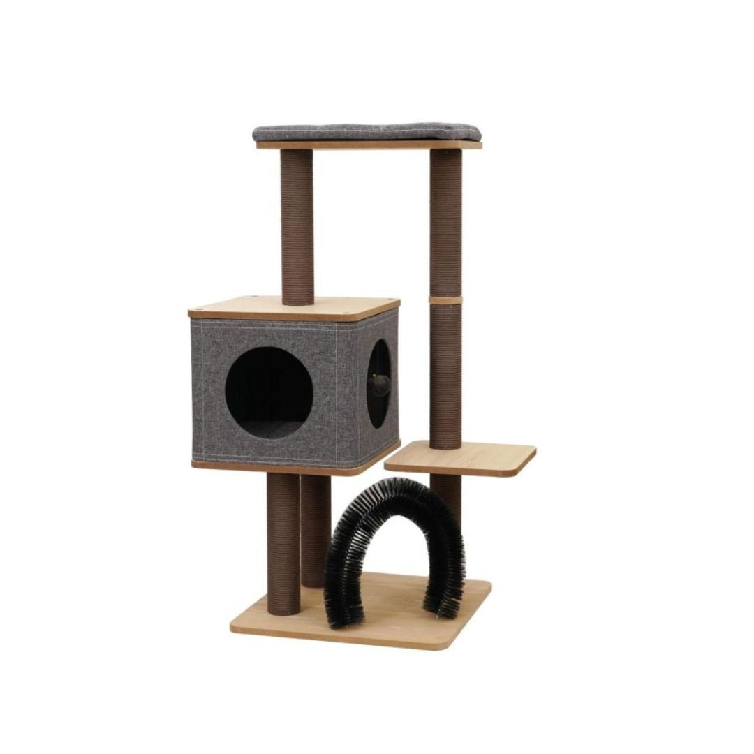 PetPals Elevate 3 - Level Cat Tree Brown & Grey 42 in - Pets Perfect