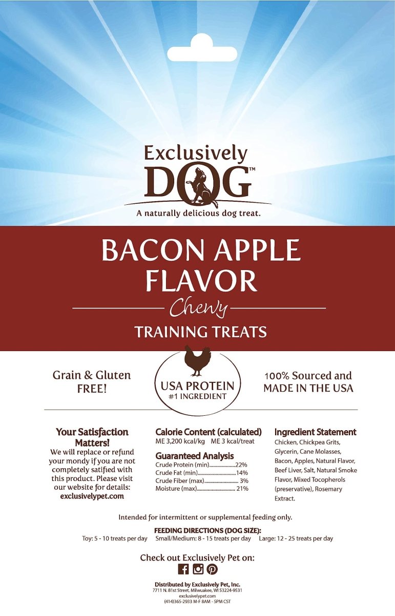 Exclusively Pet Training Dog Treat Bacon Apple 6 oz, view 2