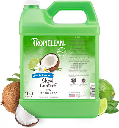 TropiClean Lime & Coconut Shed Control Pet Shampoo for Pets, 1 gal