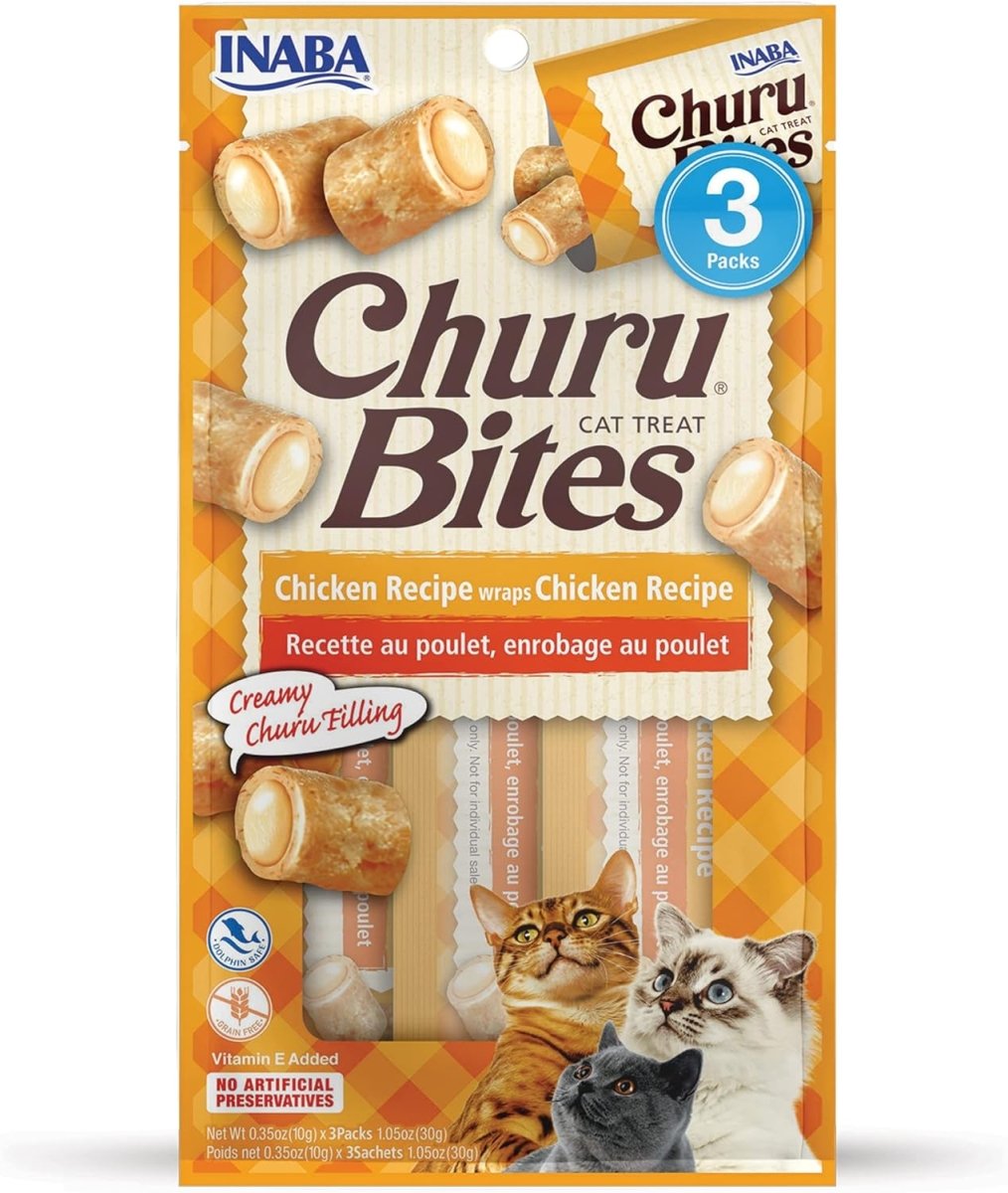 Inaba Churu Bites Cat Treats Chicken .35oz. 3 Pk (Case of 6) - Pets Perfect