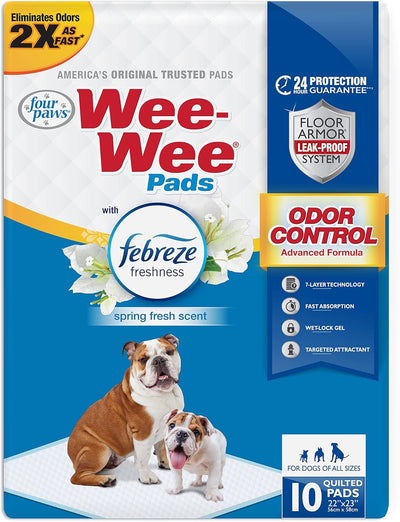 Bulldog and puppy on package with Febreze odor control branding