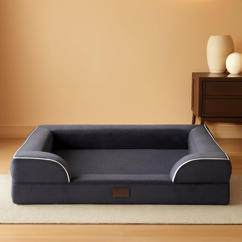 Waterproof Orthopedic Foam Dog Bed Extra Large Dark Grey, 53.0"L X 42.0"W X 9.5"Th