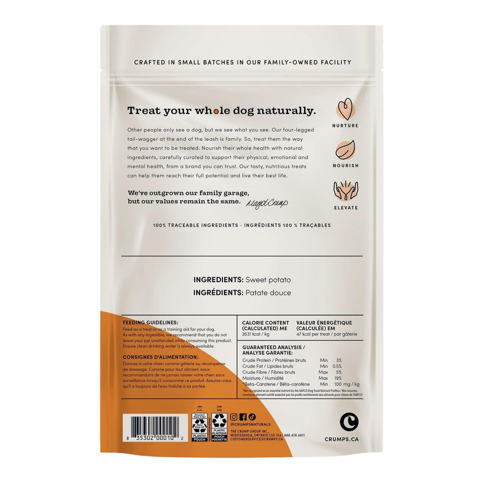 Crumps Naturals Sweet Potato Chews Dehydrated Dog Treats