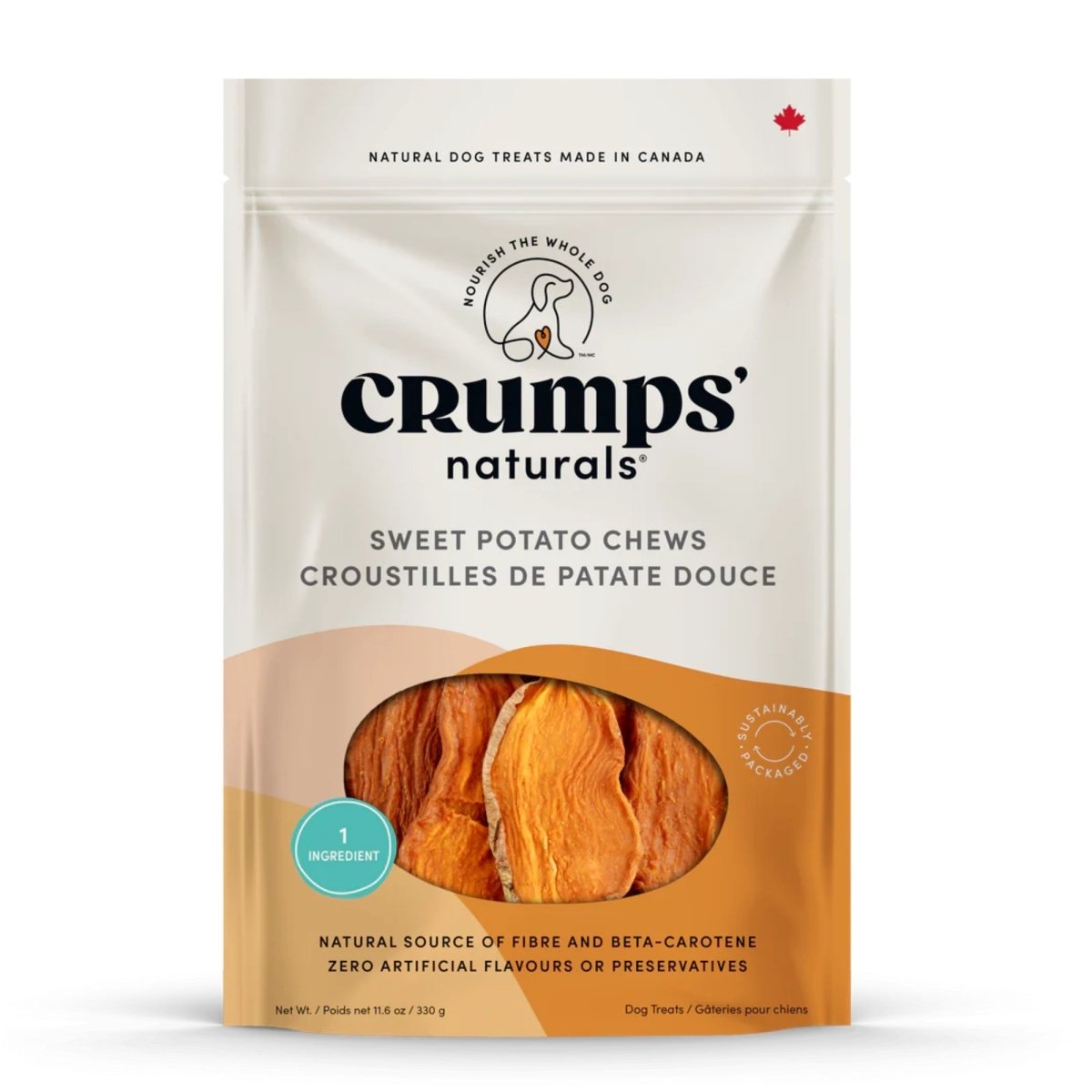 Crumps Naturals Sweet Potato Chews Dehydrated Dog Treats - Pets Perfect