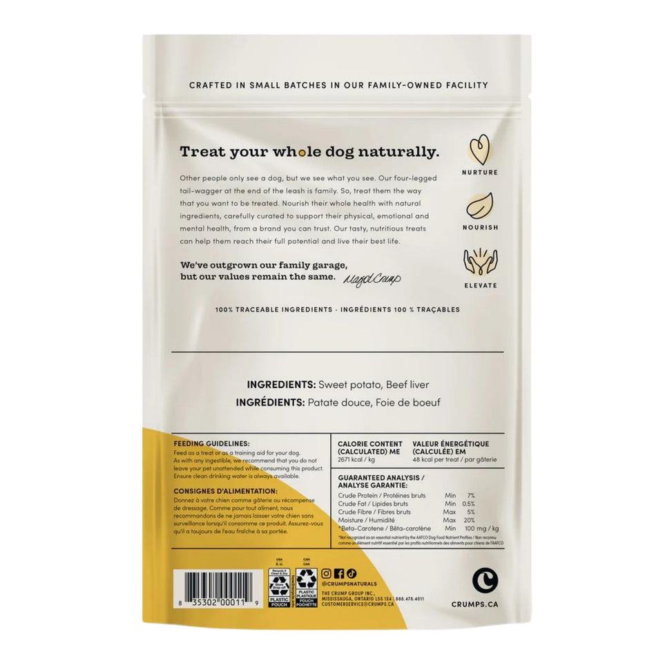 Crumps Naturals Sweet Potato with Liver Chews Dog Treats