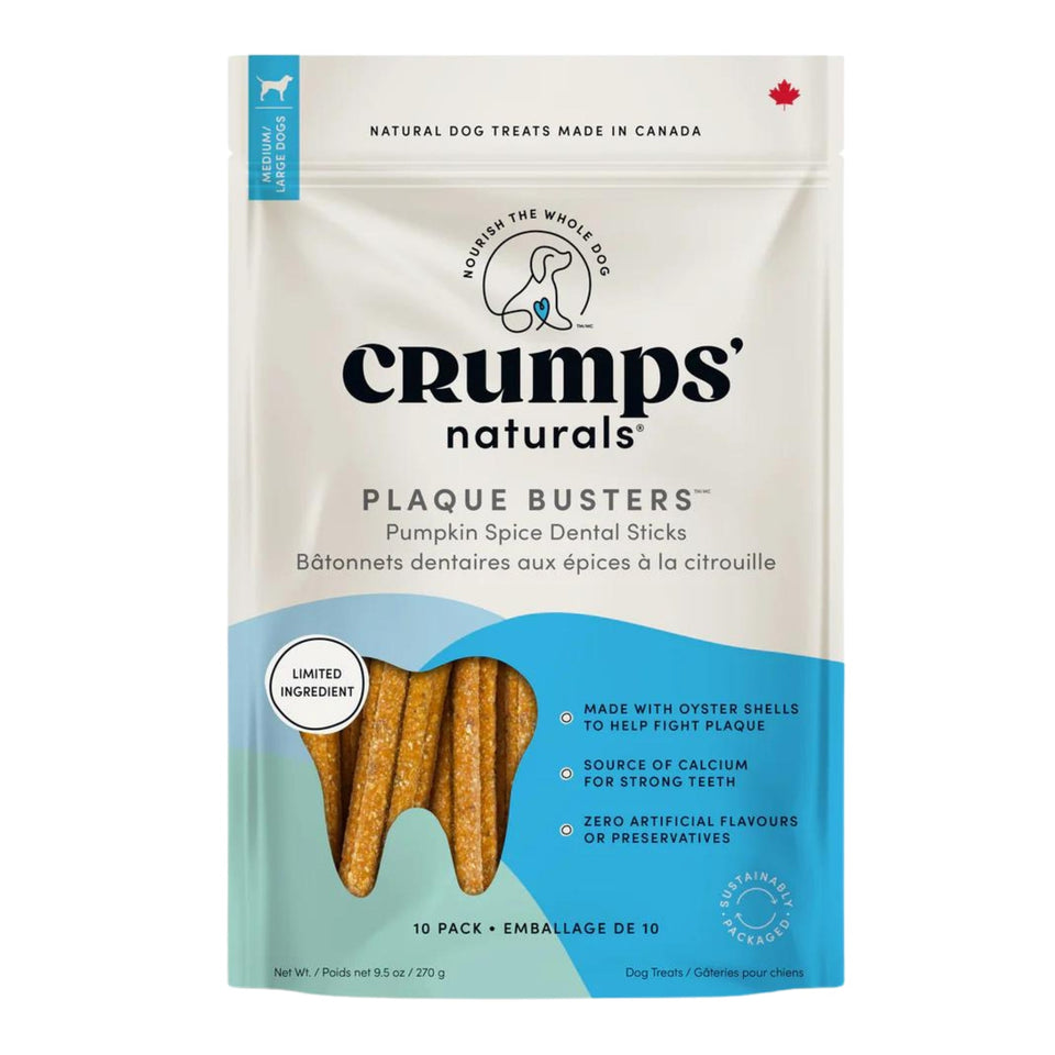 Crump Naturals Plaq Buster 7 in Pumpkin Spice, 10-Count