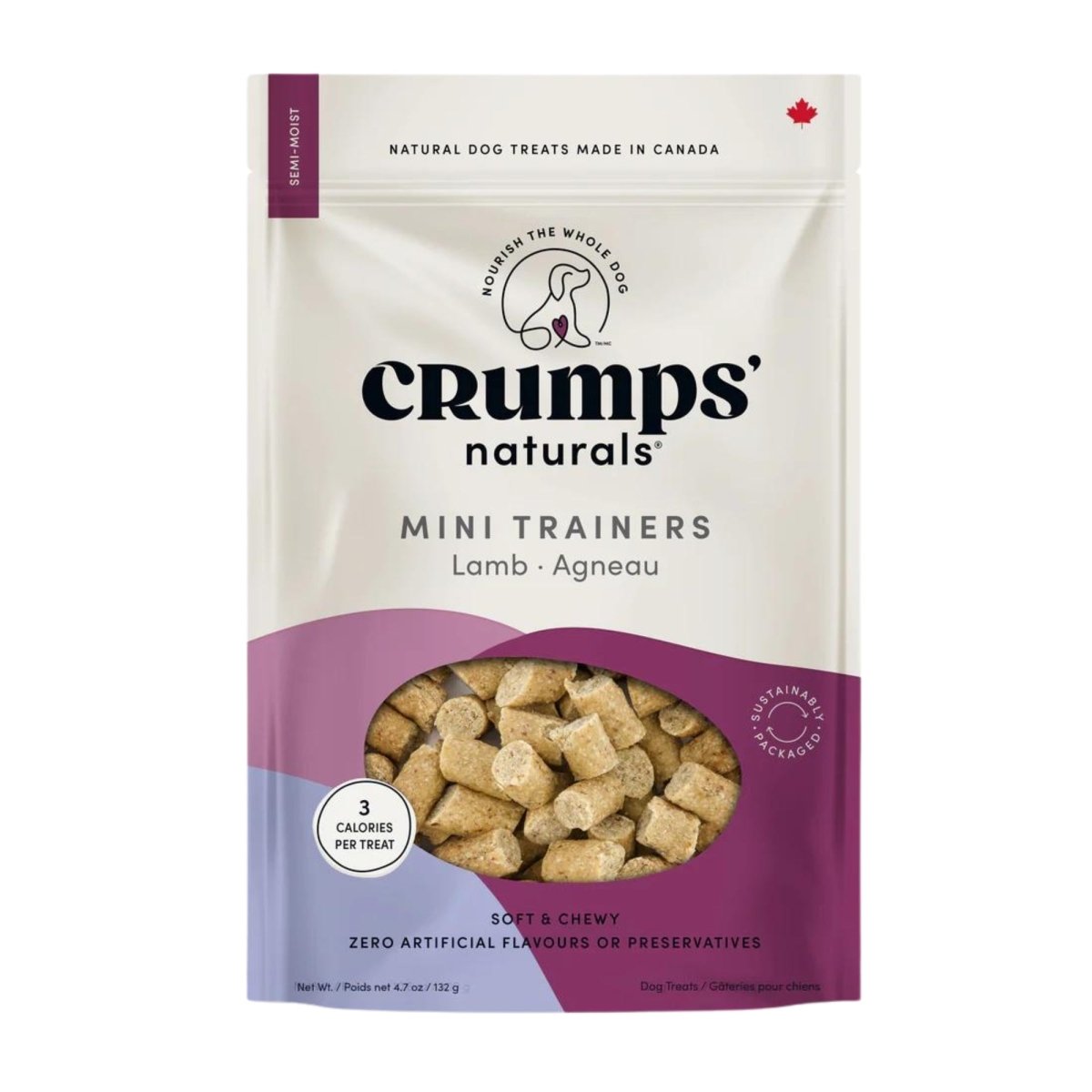 Crumps Naturals Dog 10.6oz. Mini Trainers Semi - Moist Lamb - Pets Perfect