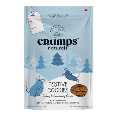 Crumps Naturals Festive Cookies Turkey & Cranberry Dog Treats 9.5 oz
