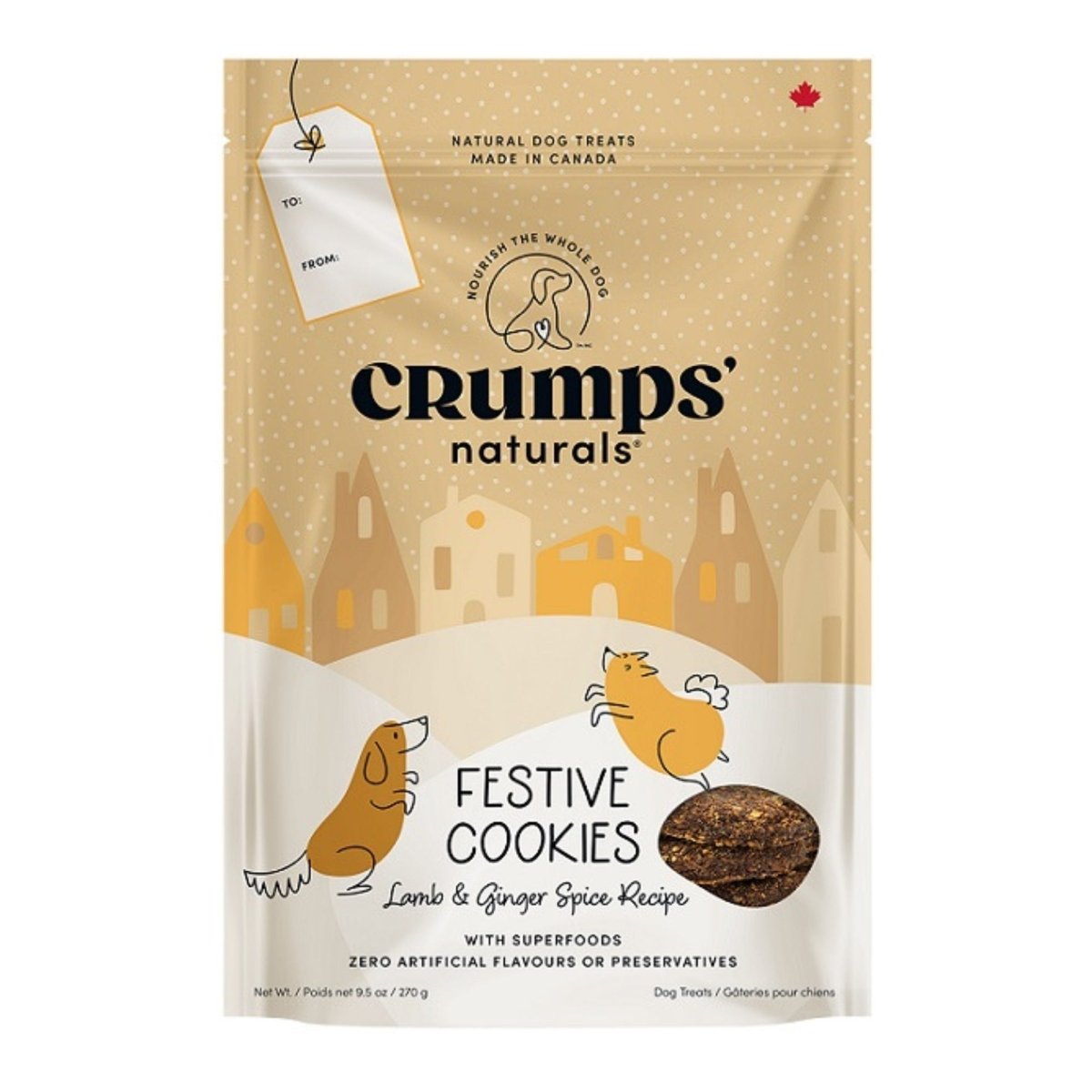 Crumps Naturals Festive Cookies Lamb & Ginger Dog Treats 9.5 oz - Pets Perfect