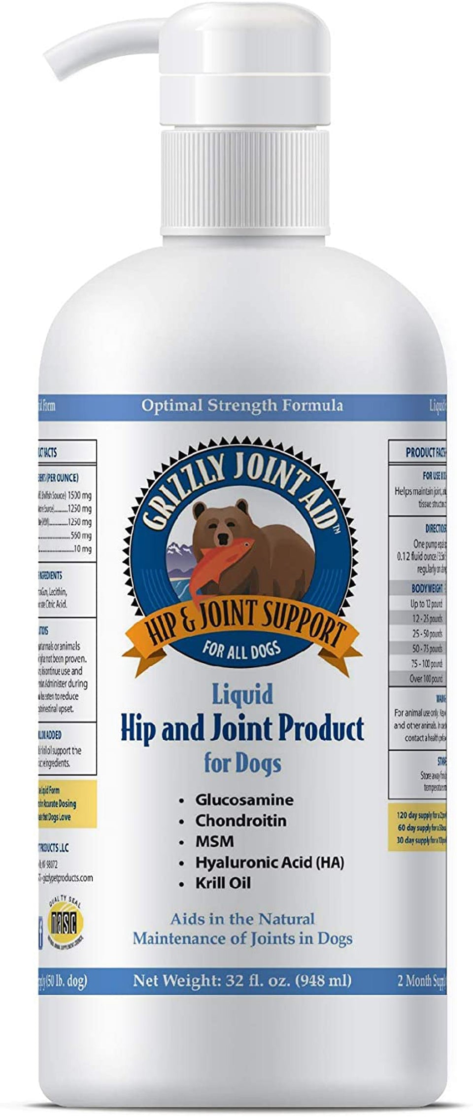 Grizzly Dog Joint Aid Liquid, 16 oz