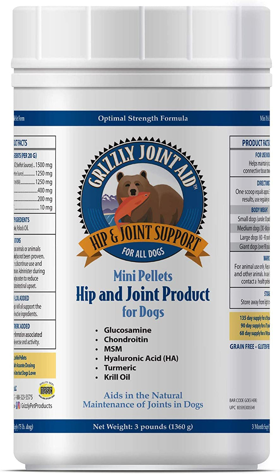 Grizzly Dog Joint Aid Pellet 48 oz