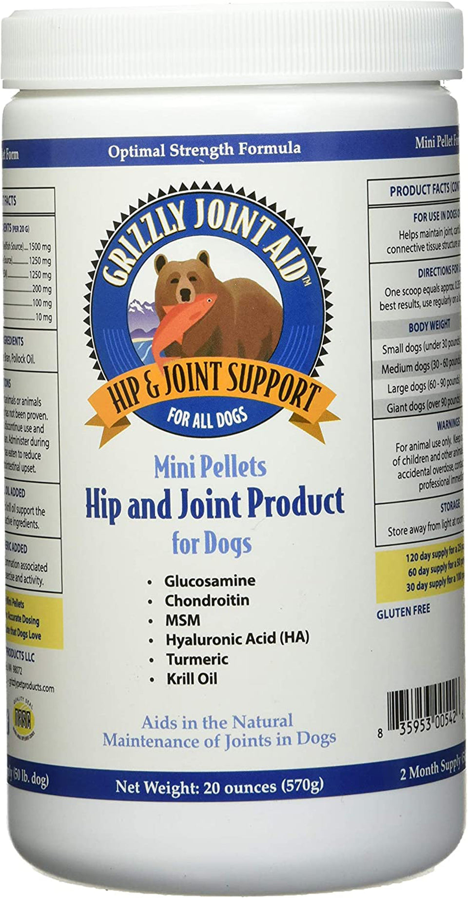 Grizzly Pet Dog/Cat Pcr Joint Aid Pellet, 20 oz
