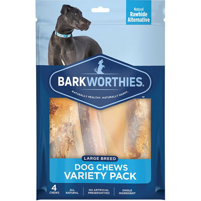 Barkworthies Variety Pack Dog Treats Large, 4 ct
