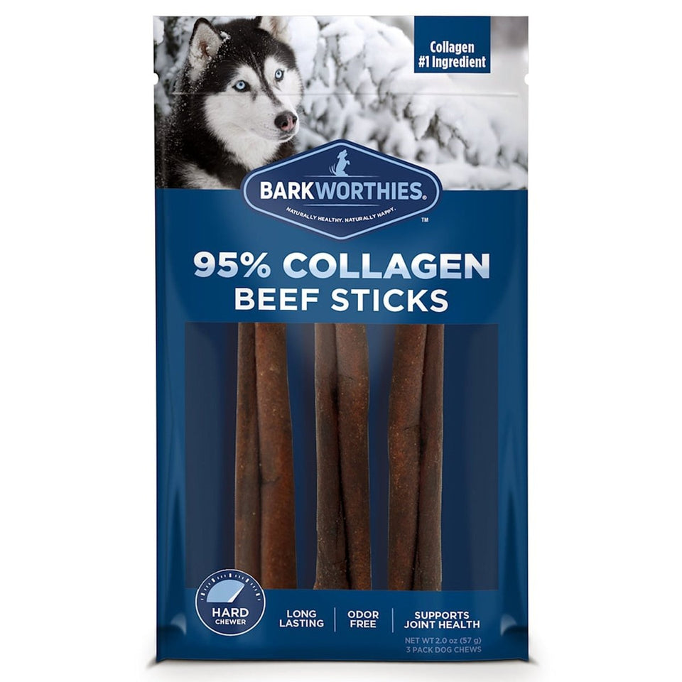Barkworthies Dog Collagen Grain Freer Stick 6 in 3 ct 6 ct