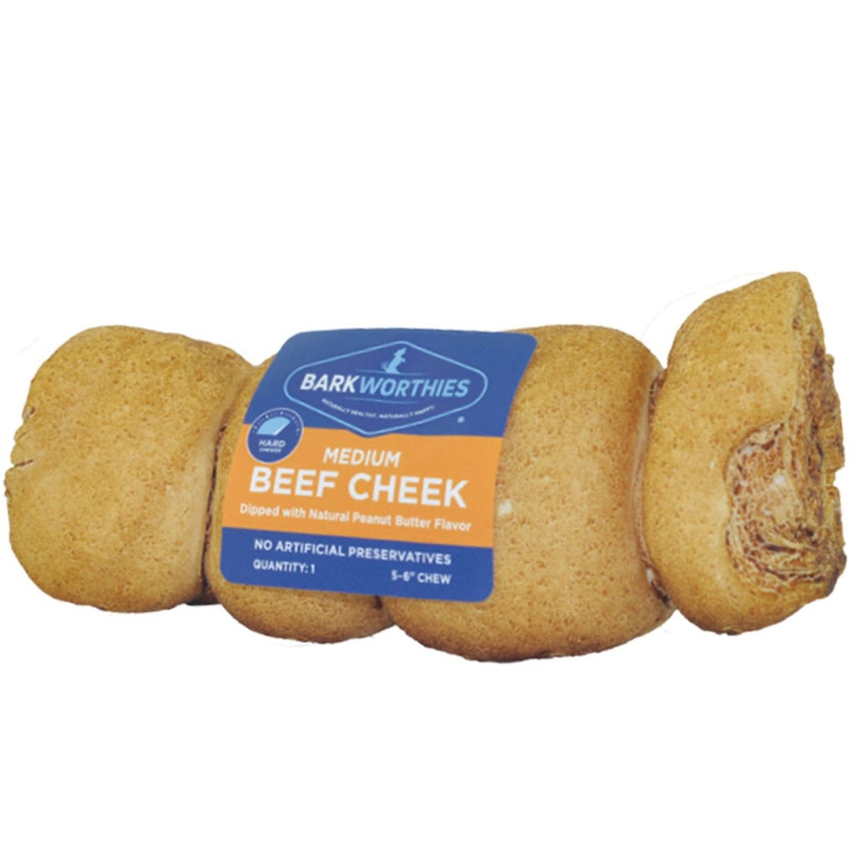 Barkworthies Beef Cheek Roll Dipped in Peanut Butter Dog Treat 1ea/MD - Pets Perfect