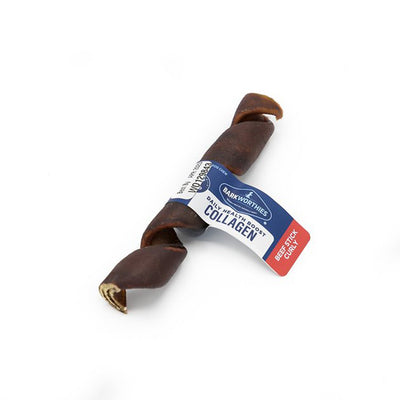 Barkworthies Collagen Beef Stick Curly Dog Treat 5 in, 25 ct