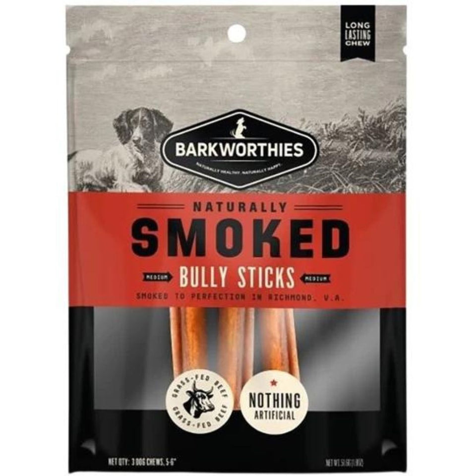 Barkworthies Smoked Bully Sticks Dog Treat 56 in/3 ct