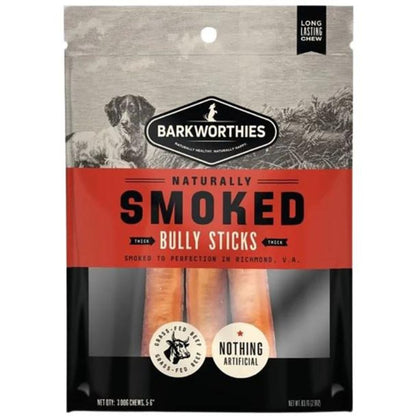 Barkworthies Smoked Thick Bully Sticks Dog Treat 1ea/MD, 56 in, 3 ct - Pets Perfect