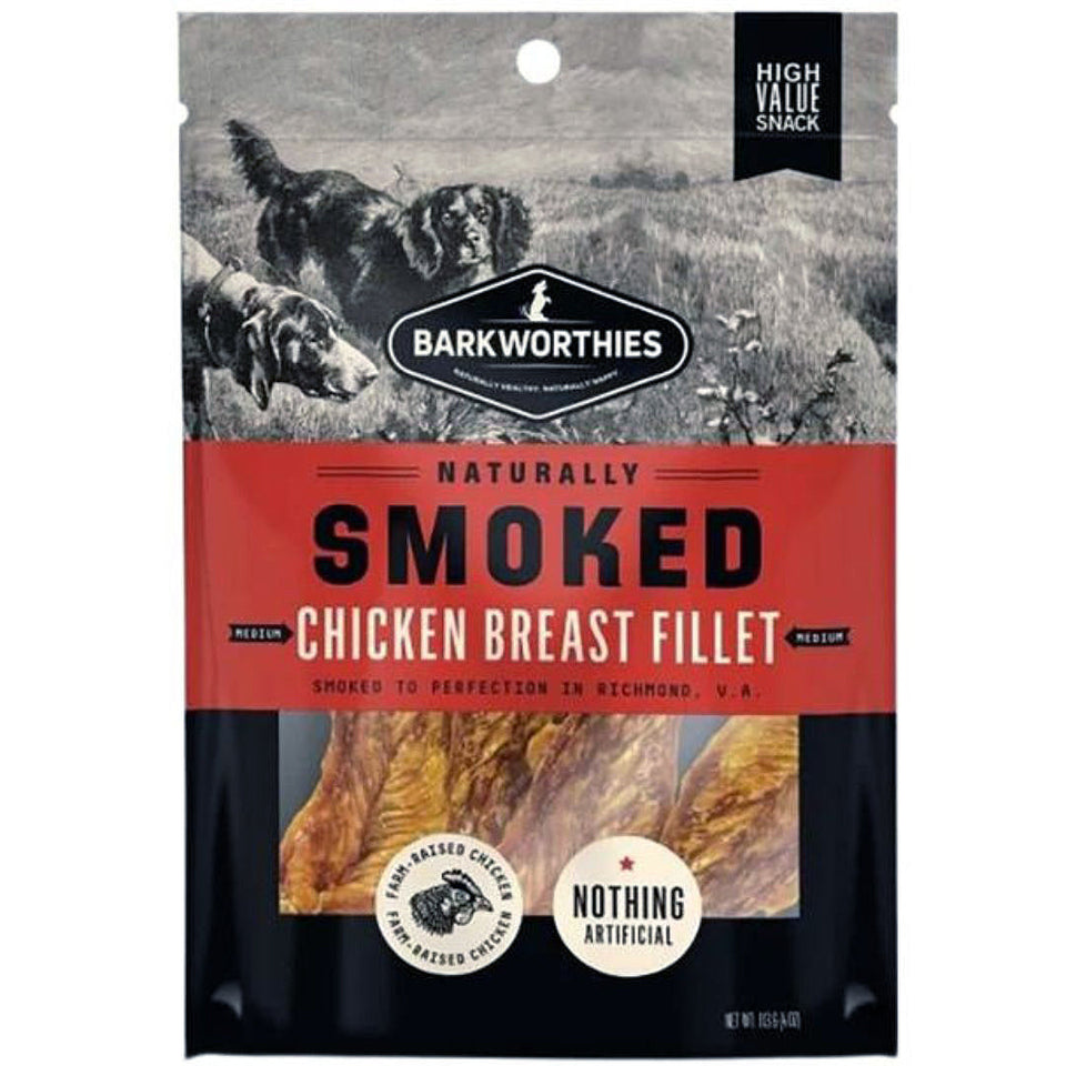 Barkworthies Smoked Chicken Breast Fillet Dog Treat Medium, 4 oz