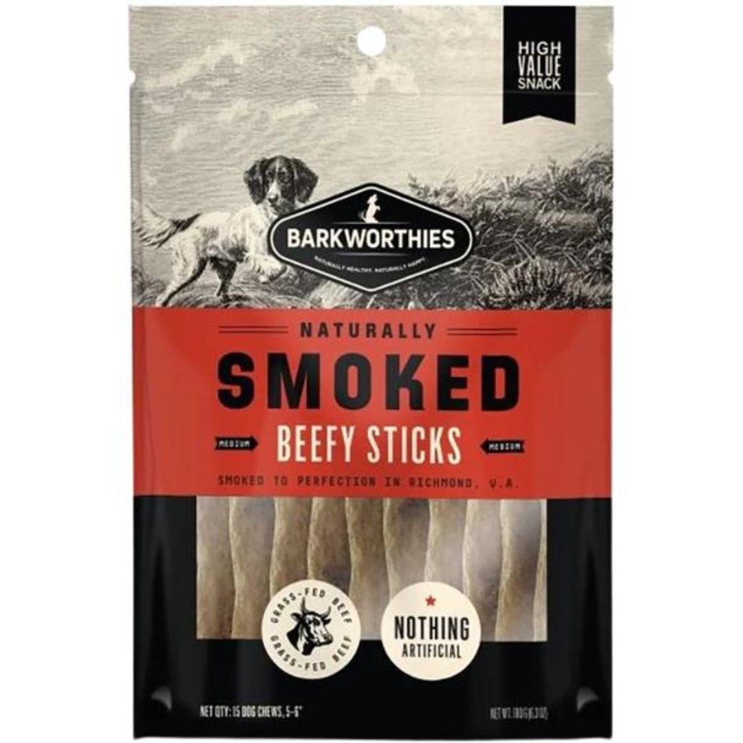 Barkworthies Smoked Beefy Sticks Dog Treat 1ea/MD, 56 in, 15 ct - Pets Perfect