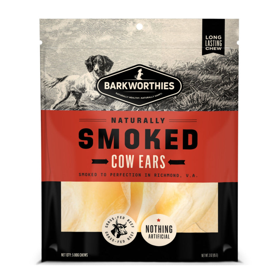 Barkworthies Smoked Cow Ear Dog Treat 5 ct