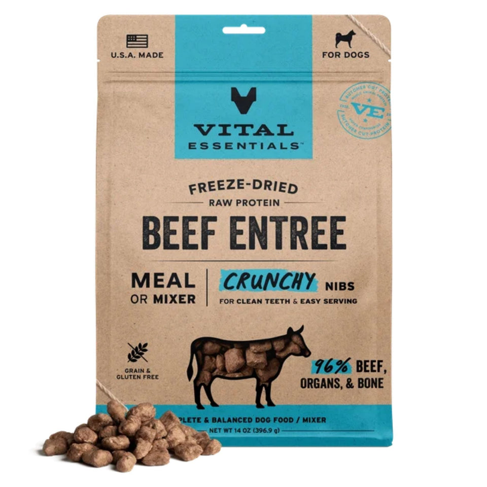 Vital Essentials Dog Freeze-Dried Nibs Beef 14oz.