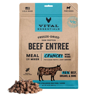 Vital Essentials Dog Freeze-Dried Raw Grain-Free Beef Entree Mini Nibs, 14 oz