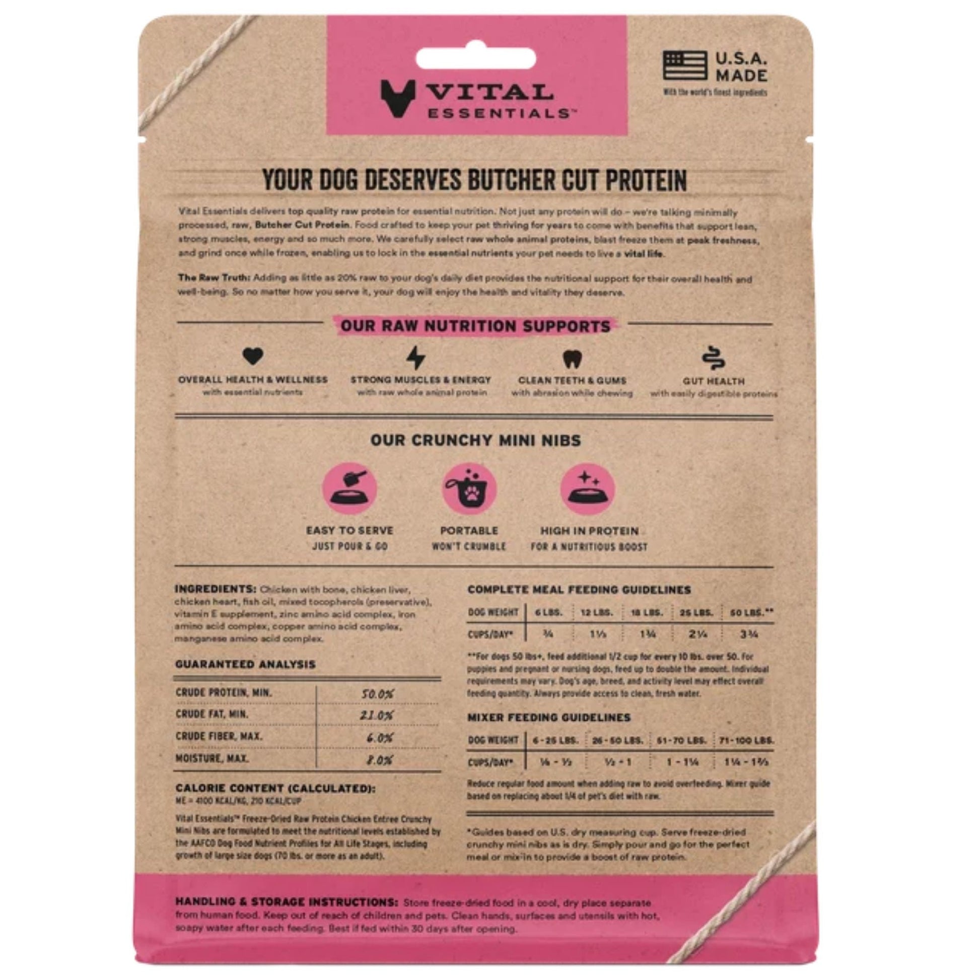 Vital Essentials Dog Freeze-Dried Mini Nibs Chicken 5.5 oz, view 3