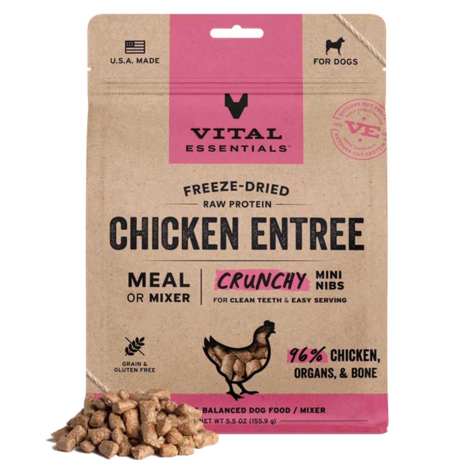 Vital Essentials Dog Freeze-Dried Mini Nibs Chicken 5.5 oz