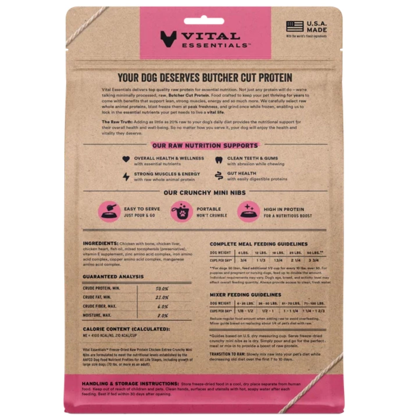 Vital Essentials Dog FD Raw GF Chicken Entree Mini Nibs, 14 oz, view 2