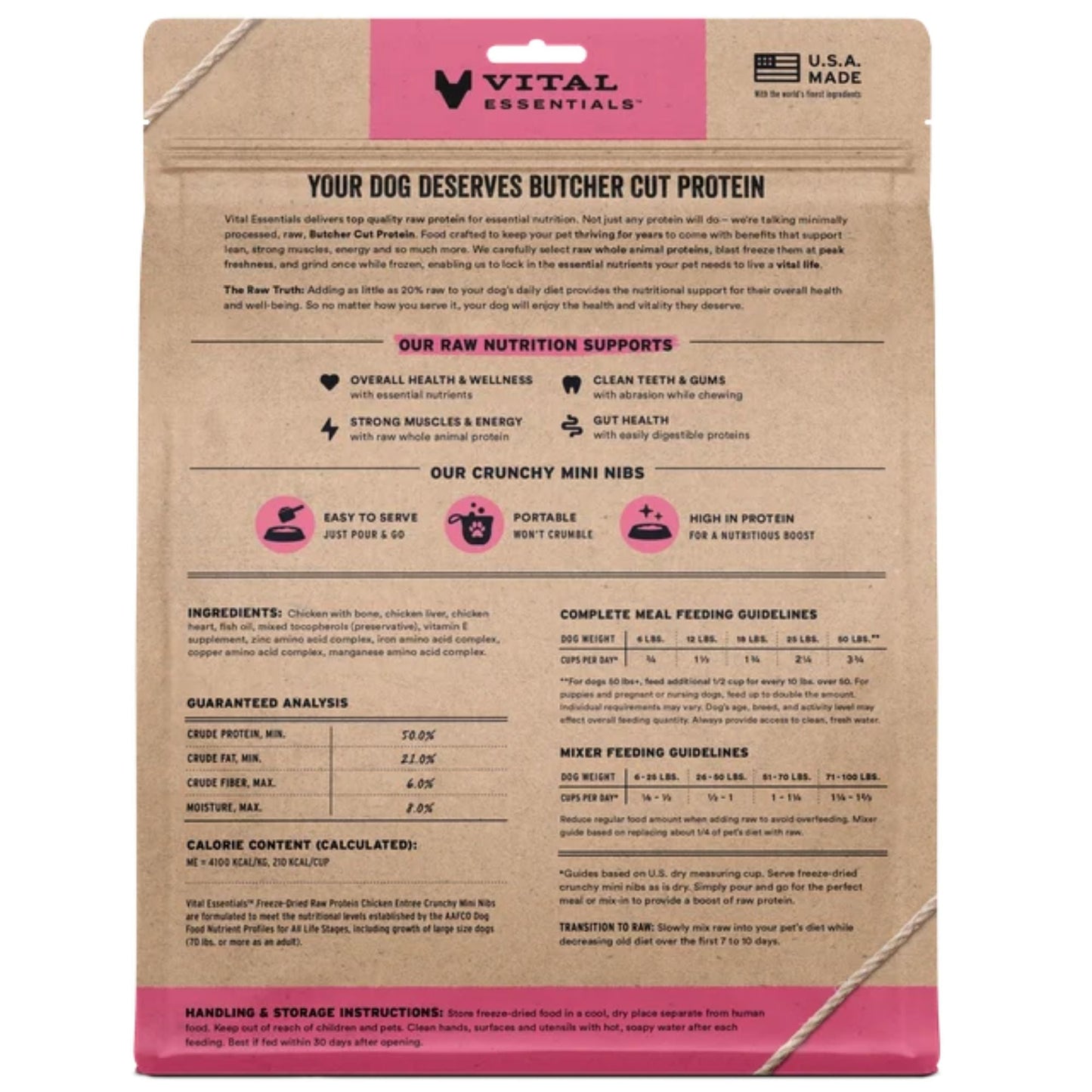 Vital Essentials Dog FD Raw GF Chicken Entree Mini Nibs, 25 oz, view 2