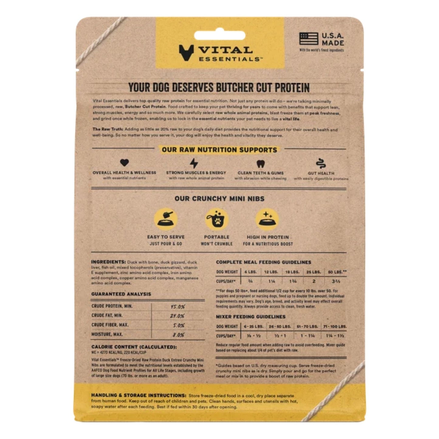 Vital Essentials Dog Freeze-Dried Raw GF Duck Entree Mini Nibs, 5.5 oz, view 2