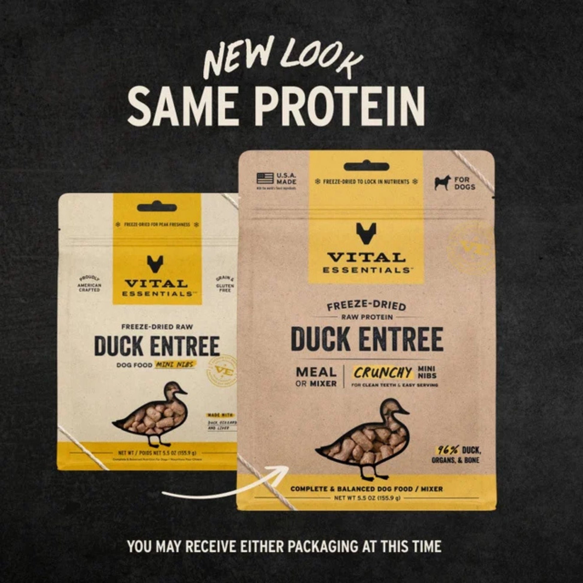 Vital Essentials Dog Freeze-Dried Raw GF Duck Entree Mini Nibs, 5.5 oz, view 3