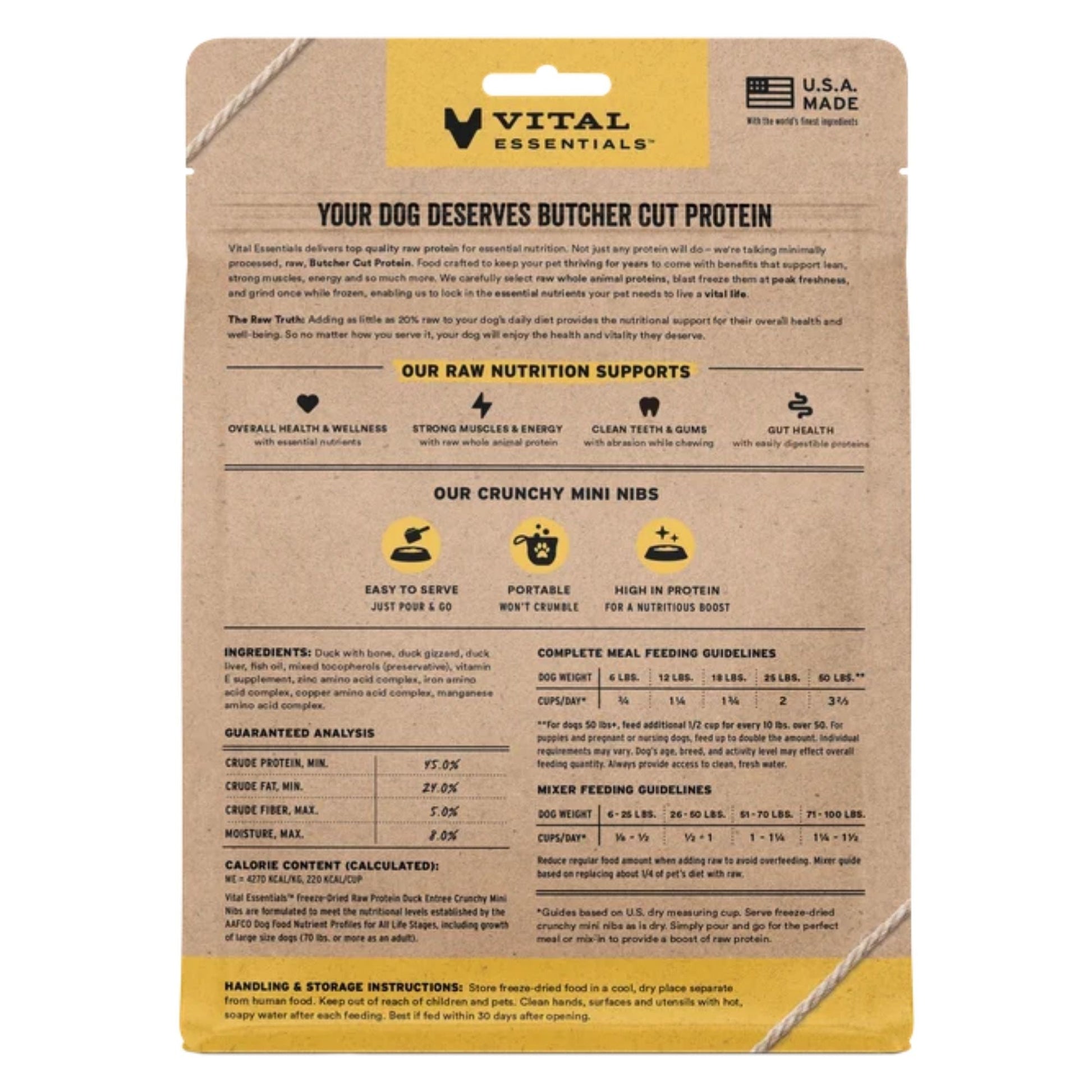 Vital Essentials Dog Freeze-Dried Raw GF Duck Entree Mini Nibs, 14 oz, view 2