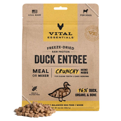 Vital Essentials Dog Freeze-Dried Raw Grain-Free Duck Entree Mini Nibs, 14 oz