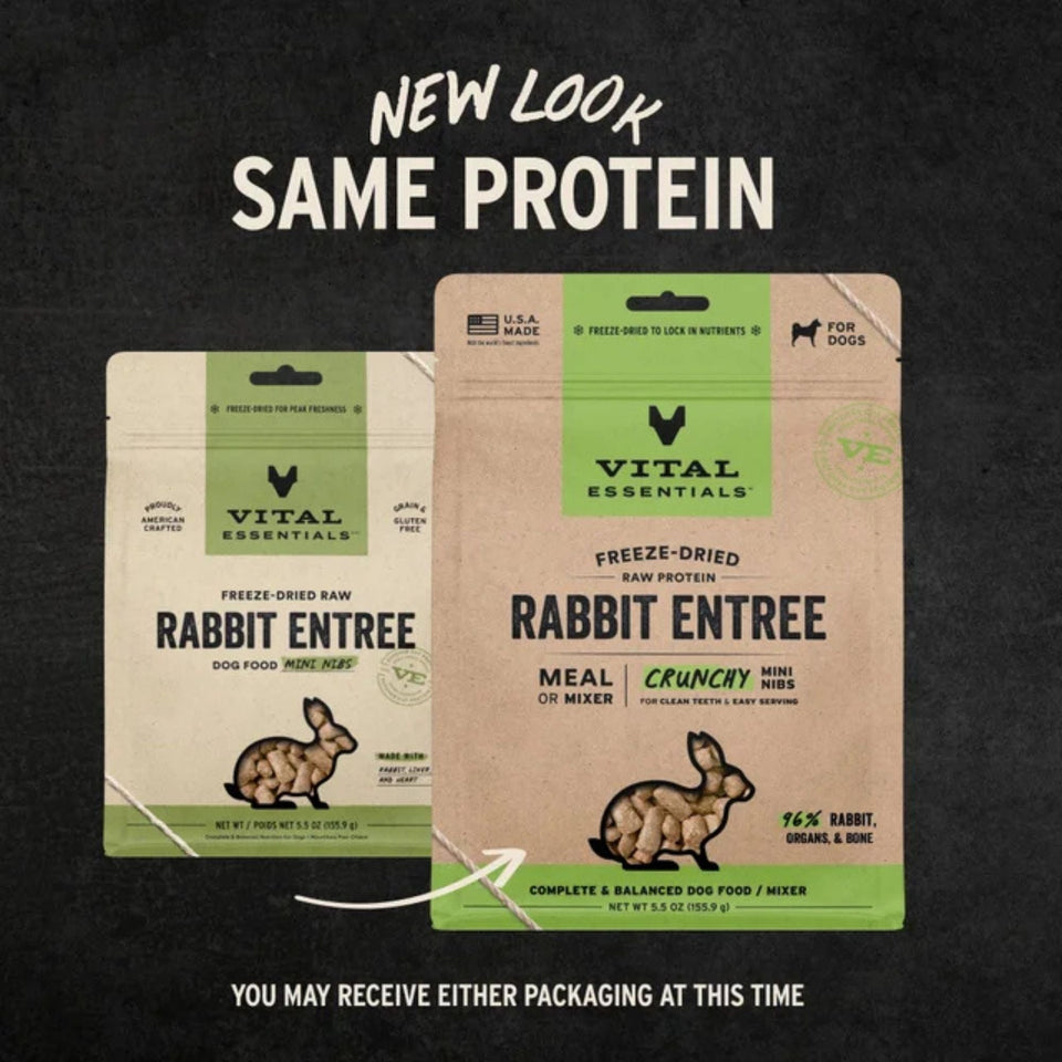 Vital Essentials Dog Freeze-Dried Mini Nibs Rabbit 5.5oz.