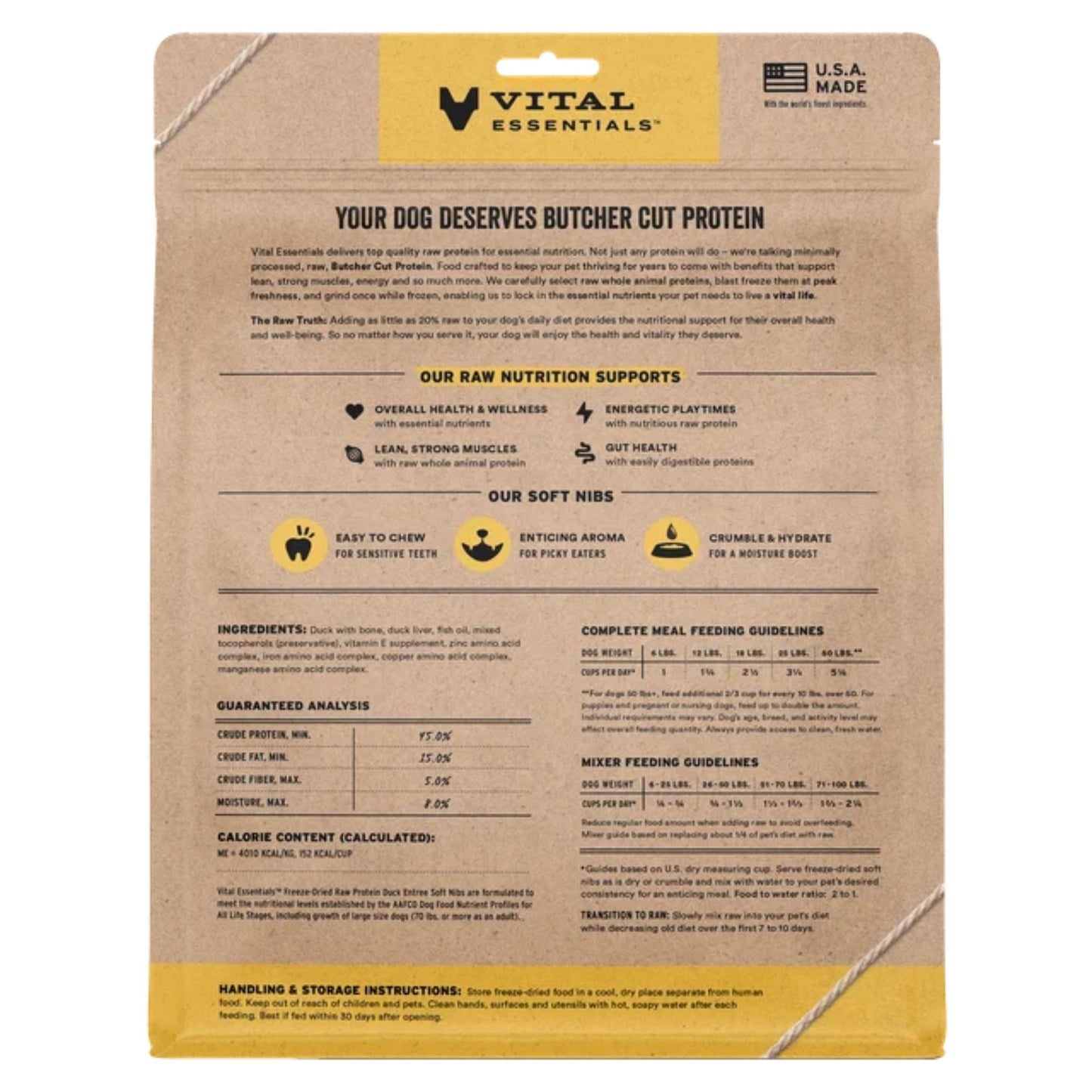 Vital Essentials Dog FD Raw GF Duck Entree & Mixer Soft Nibs, 14 oz, view 2