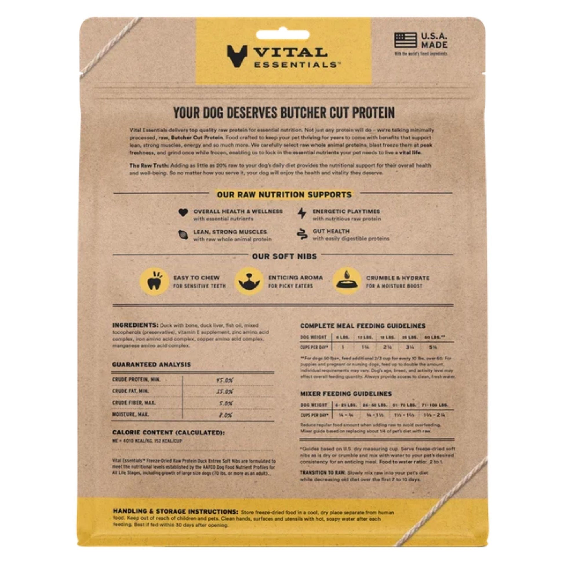 Vital Essentials Dog FD Raw GF Duck Entree & Mixer Soft Nibs, 14 oz, view 2