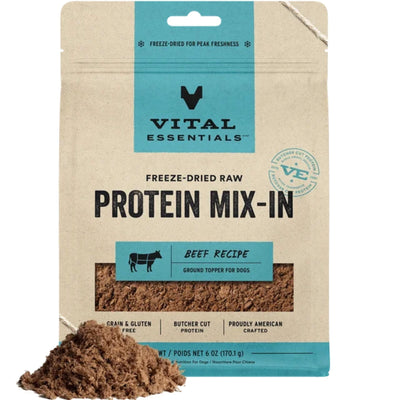 Vital Essentials Dog Freeze-Dried Raw Grain-Free Protein Mix - in Beef Recipe Ground Topper 6 oz