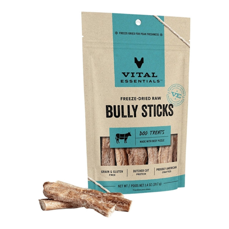Vital Essentials Dog Freeze-Dried Treat Bully Stick 5 Piece