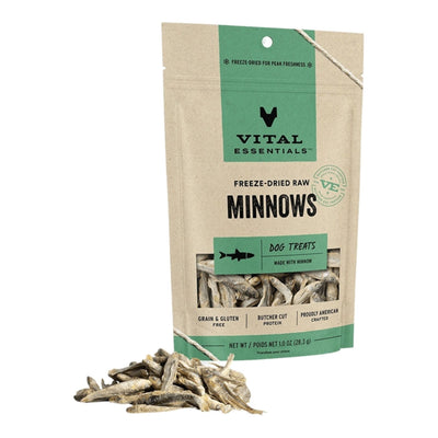 Vital Essentials Dog Freeze-Dried Grain-Free Minnows Dog Treats, 1 oz