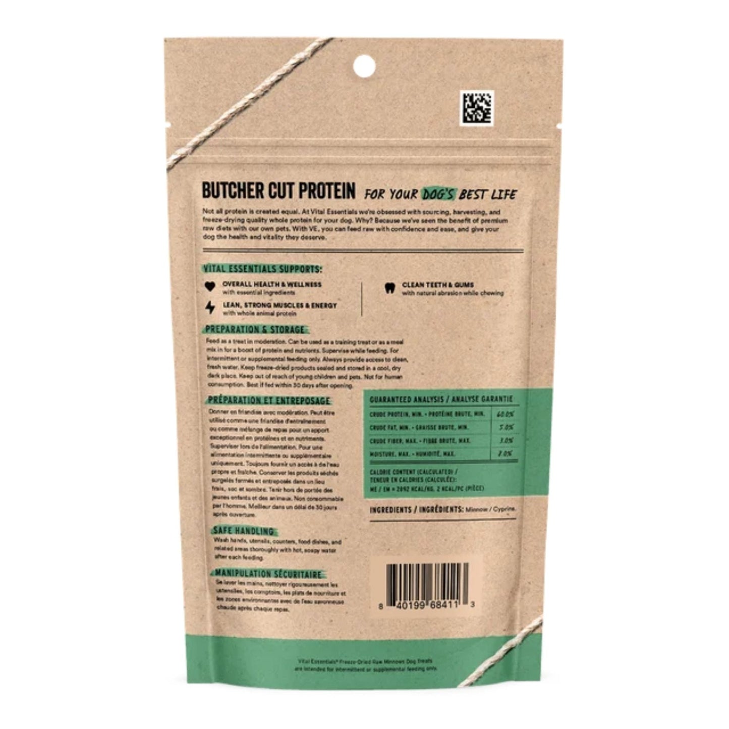Vital Essentials Dog Freeze-Dried Grain-Free Minnows Dog Treats, 1 oz